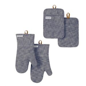 KITCHEN-AID 4 PIECE OVEN MITT AND POT HOLDER SET